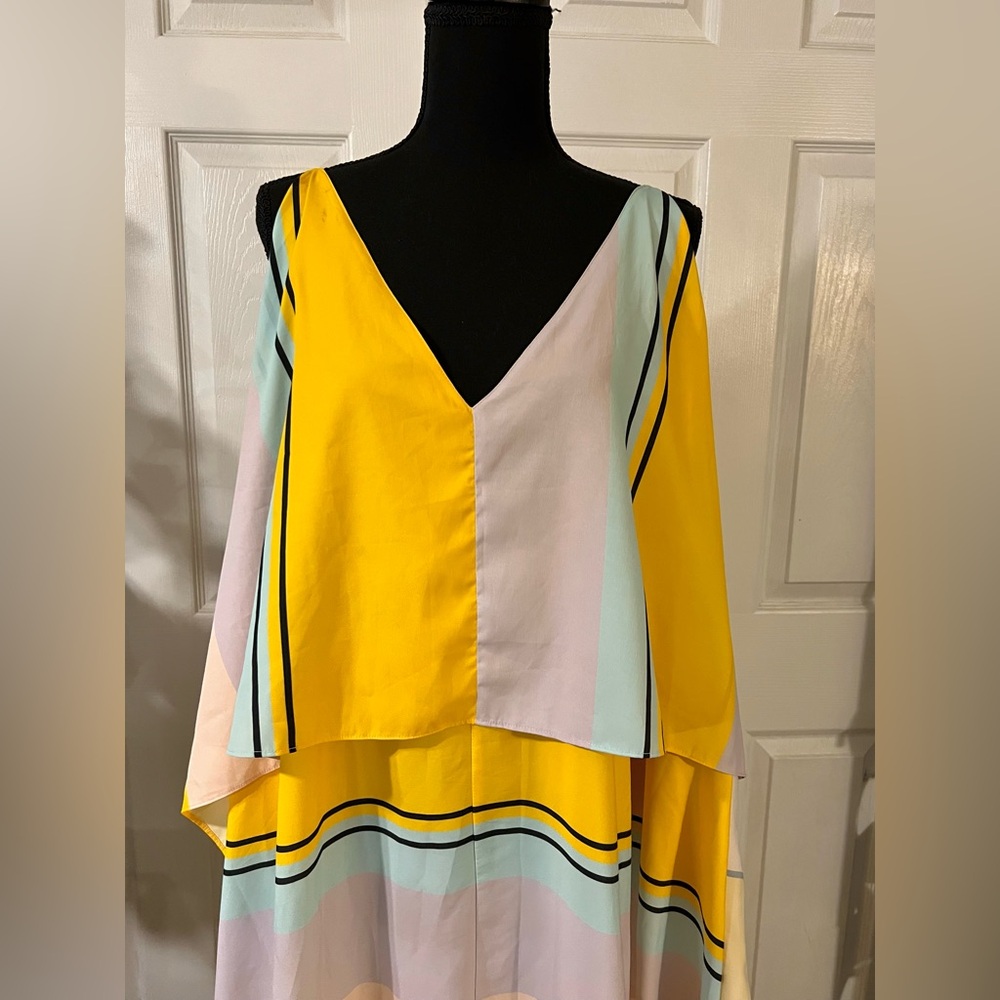 Asos Multicolored/Yellow Striped Crop Top Maxi Dress | NWOT Plus Size US 22 - Picture 6 of 9
